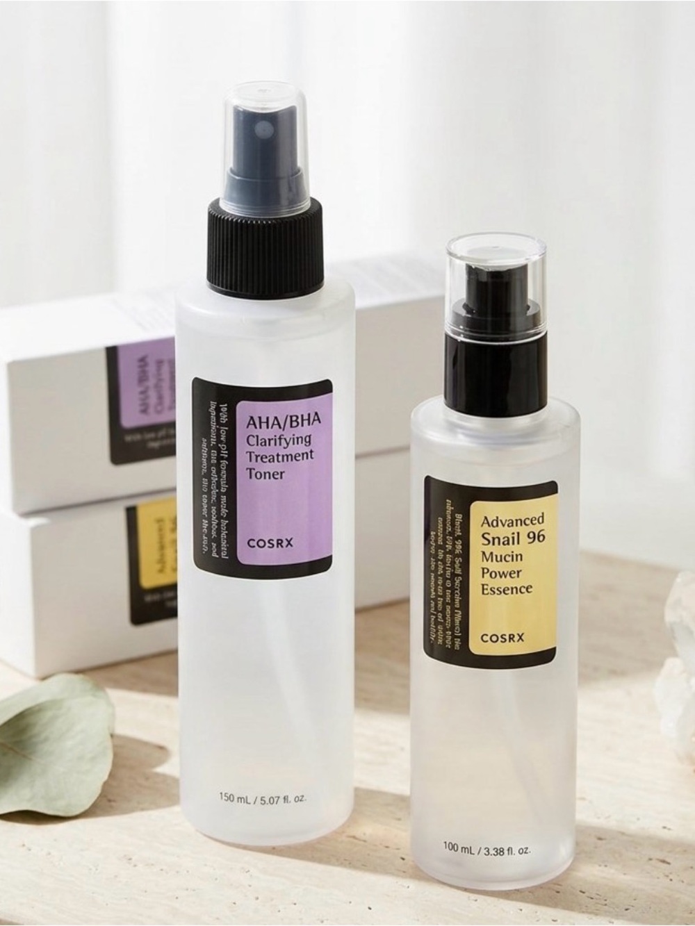 COS AHA/BHA Clarifying Treatment Toner 150ml/Snail 96 Mucin Power Essence 100ml